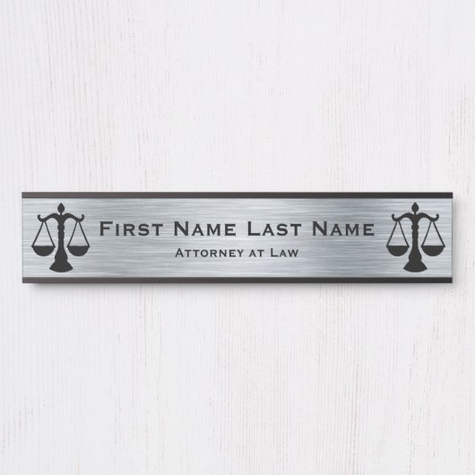 Advocaten bij Law Door Signs Lawyer Silver Deurbordje (Voorkant)