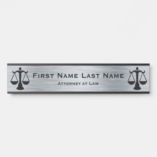 Advocaten bij Law Door Signs Lawyer Silver Deurbordje (Voorkant)