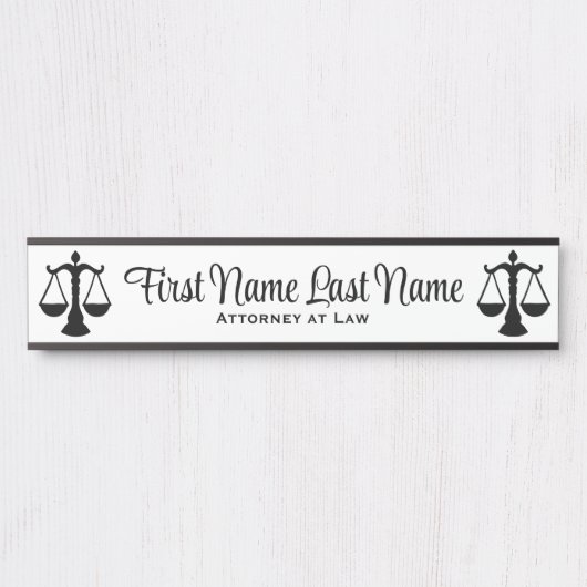 Advocaten bij Law Door Signs Lawyer White Deurbordje (Voorkant)