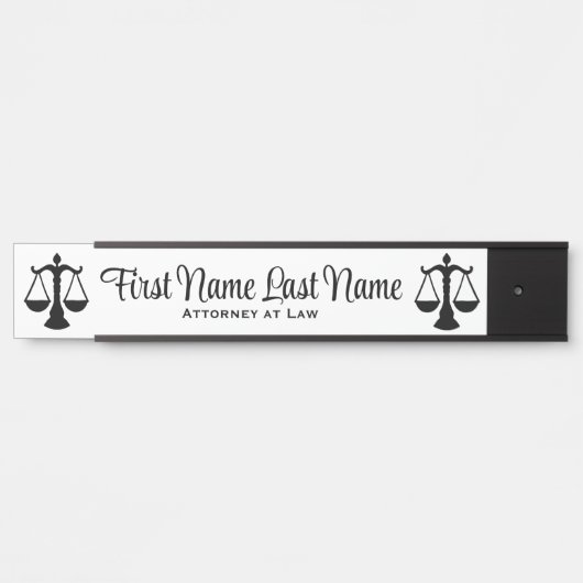 Advocaten bij Law Door Signs Lawyer White Deurbordje (Voorkant)