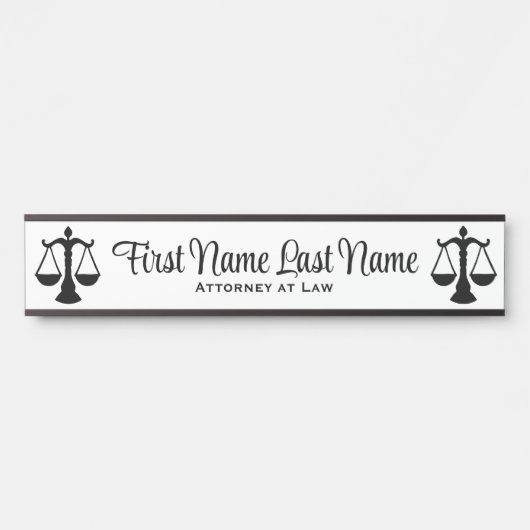 Advocaten bij Law Door Signs Lawyer White Deurbordje (Voorkant)