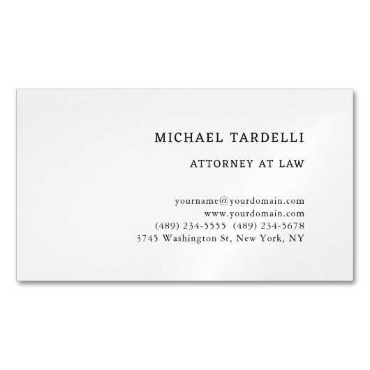 Advocaten bij Law Minimalist Classical Thick Magnetisch Visitekaartje (Voorkant)