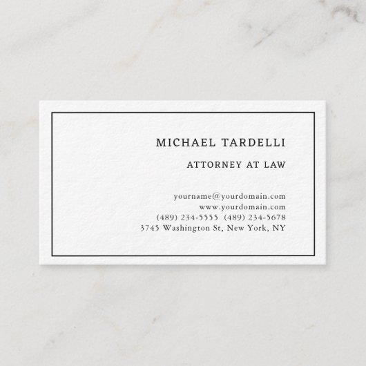Advocaten bij Law Minimalist Classical Thick Visitekaartje (Voorkant)