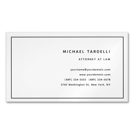 Advocaten bij Minimalist Classical Professional Magnetisch Visitekaartje (Voorkant)