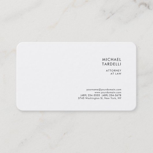 Advocaten bij Minimalist Classical Professional Visitekaartje (Voorkant)