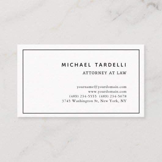 Advocaten bij Minimalist Classical Professional Visitekaartje (Voorkant)