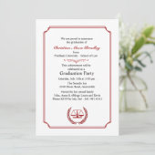 Advocaten Corner Red Afstuderen Invitation Kaart (Staand voorkant)