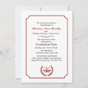 Advocaten Corner Red Afstuderen Invitation Kaart