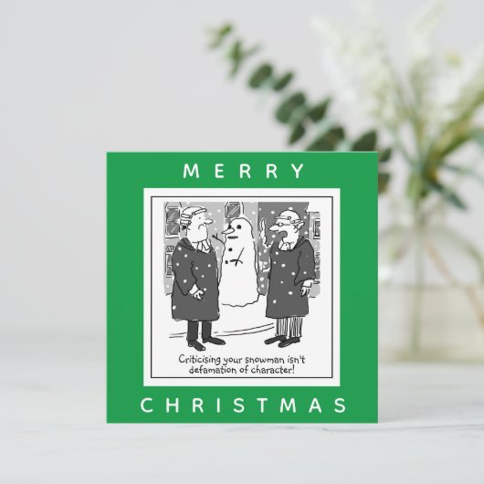 Advocaten Defamation of Character Snowman Kaart (Staand voorkant)
