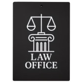 Advocaten en juridisch ontwerp klembord (Achterkant)