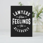 Advocaten hebben ook gevoelens. Naar verluidt RSVP Kaartje (Staand voorkant)