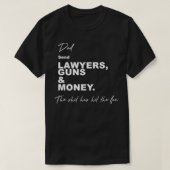 Advocaten pistolen en geld Premium sturen T-shirt (Design voorkant)