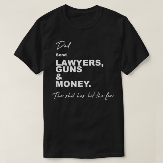 Advocaten pistolen en geld Premium sturen T-shirt (Design voorkant)