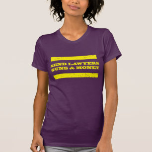 Advocaten Pistolen en geld sturen (gele afdruk) T-shirt