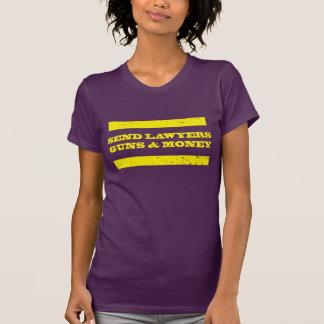Advocaten Pistolen en geld sturen (gele afdruk) T-shirt