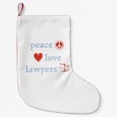 Advocaten van Peace Love Kleine Kerstsok (Voorkant)