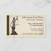 Advocatenkantoor Lady Justice Visitekaartje (Voorkant)