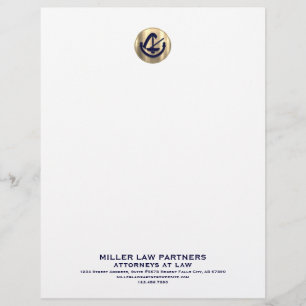 advocatenkantoor Letterhead Elegant Gold Logo Briefhoofd