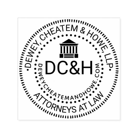 Advocatenkantoor Logo Seal Courthouse Naam Initial Zelfinktende Stempel (Design)