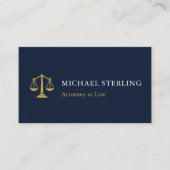 Advocatenkantoor Navy Blue Gold QR Code Visitekaartje (Voorkant)