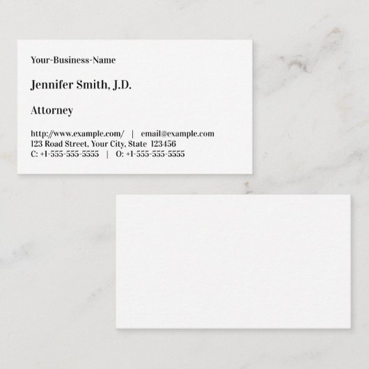  advocatenkantoor Visitekaartje (Voorkant / Achterkant)