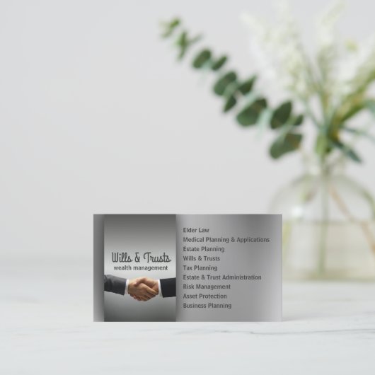 Advocatenkantoor Wills & Trusts Attorney Wealth Ma Visitekaartje (Staand voorkant)