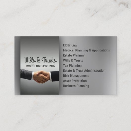 Advocatenkantoor Wills & Trusts Attorney Wealth Ma Visitekaartje (Voorkant)