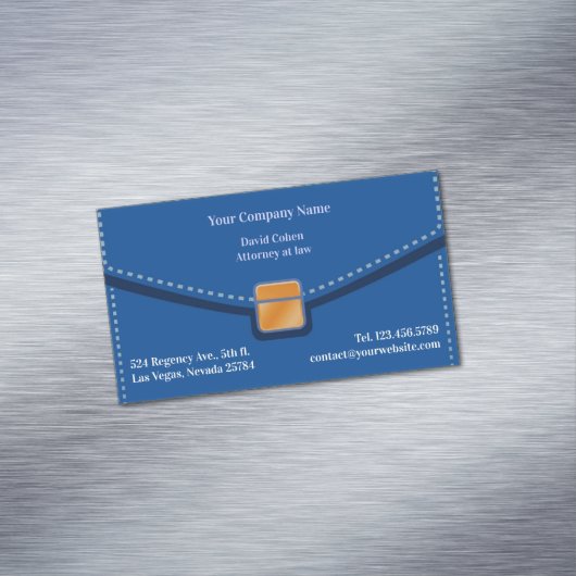 advocatenkoffer magnetisch visitekaartje (Voorbeeld)