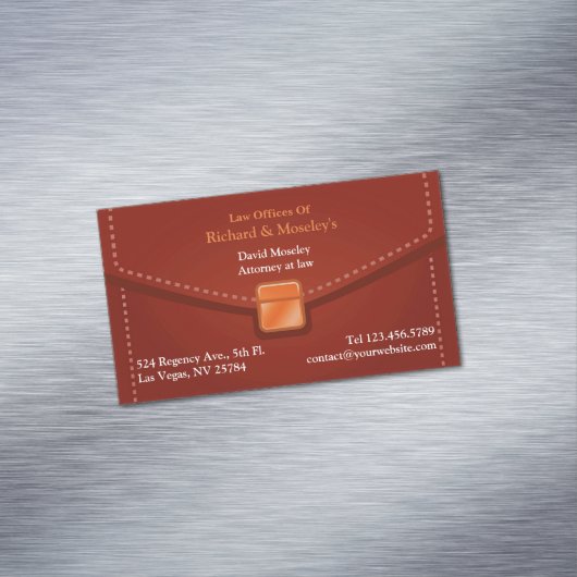 advocatenkoffer magnetisch visitekaartje (Voorbeeld)