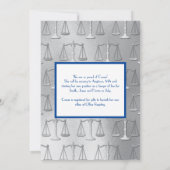 Advocatenrecht School Graduparty Silver Blue Kaart (Achterkant)