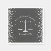 Advocatenrechtenfaculteit GraduPartij Gray Silver Servet (Voorkant)