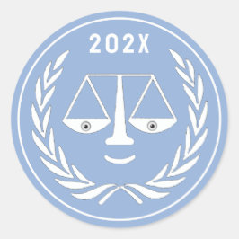 Advocatenrechtenschool Afstudeerder Ronde Sticker