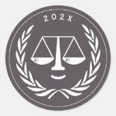 Advocatenrechtenschool Afstuderen Ronde Sticker (Voorkant)