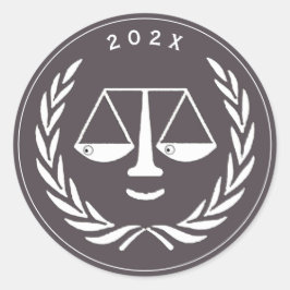 Advocatenrechtenschool Afstuderen Ronde Sticker