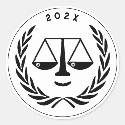 Advocatenrechtenschool Afstuderen Ronde Sticker (Voorkant)