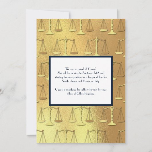 Advocatenrechtenstudiegroep Gold Navy Blue Kaart (Achterkant)