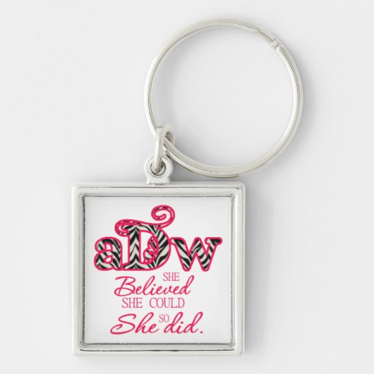 ADW kleine vierkante sleutelhanger (Voorkant)