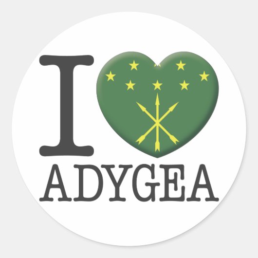 Adygea Ronde Sticker (Voorkant)