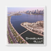 AE016 SHARJAH panorama, VAE, Fridge Magneet (Voorkant)