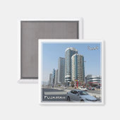AE030 FUJAIRAH-gebouwen, VAE, Midden-Oosten; Magneet (Voorkant / Achterkant)