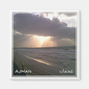 AE052 AJMAN-strand, Verenigde Arabische Emiraten Magneet