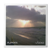 AE052 AJMAN-strand, Verenigde Arabische Emiraten Tegeltje (Voorkant)