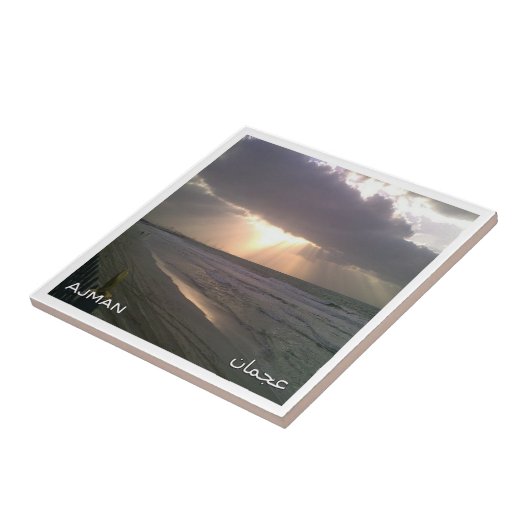 AE052 AJMAN-strand, Verenigde Arabische Emiraten Tegeltje (Zijkant)