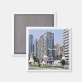 AE055 ABU DHABI stadscentrum, UAE, Fridge Magneet (Voorkant / Achterkant)
