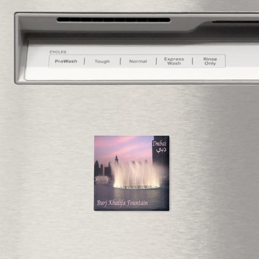 AE072 BURJ KHALIFA FOUNTAIN, Fridge Magneet (Insitu (Vaatwasser))