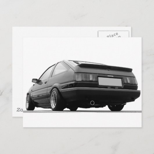 AE86 zwart-wit Briefkaart (Voorkant / Achterkant)