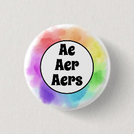 Ae Aer Aers Pronouns in Waterverf Cirkel Ronde Button 3,2 Cm