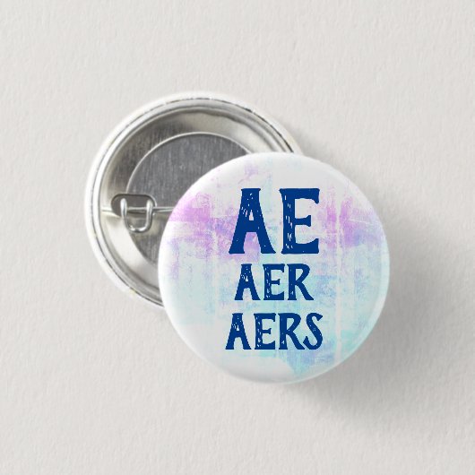Ae Aer Aers Pronouns Ronde Button 3,2 Cm (Voorkant /achterkant)