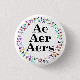 Ae Aer Aers Voornaamwoorden in Menselijke Figuren Ronde Button 3,2 Cm