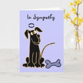 AE - Black Dog Pet Sympathy Card Kaart (Gele Bloem)
